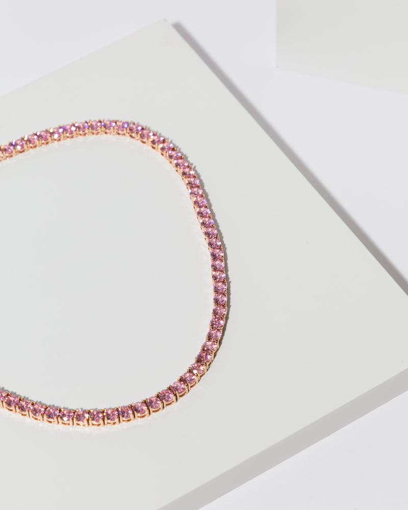 Pink Tennis Necklace - House of Bijoux